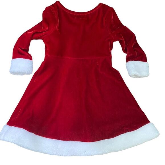 2T Red Santa Velvet Sequined Dress By Pink & Violet Size 2T - Picture 3 of 5